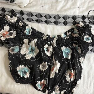 Zara Black Floral Crop Top